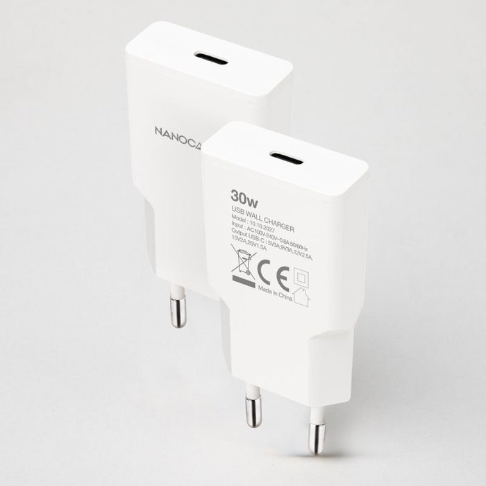 Nanocable Cargador de Pared 30W USB-C/PD Blanco 10.10.2027
